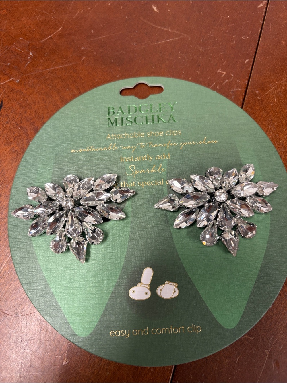 Badgley Mischka rhinestone shoe clips